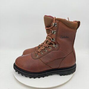 Cabela's 10" Iron Ridge 800 Men Size 9.5D Brown Leather Insulated Hunting Boot